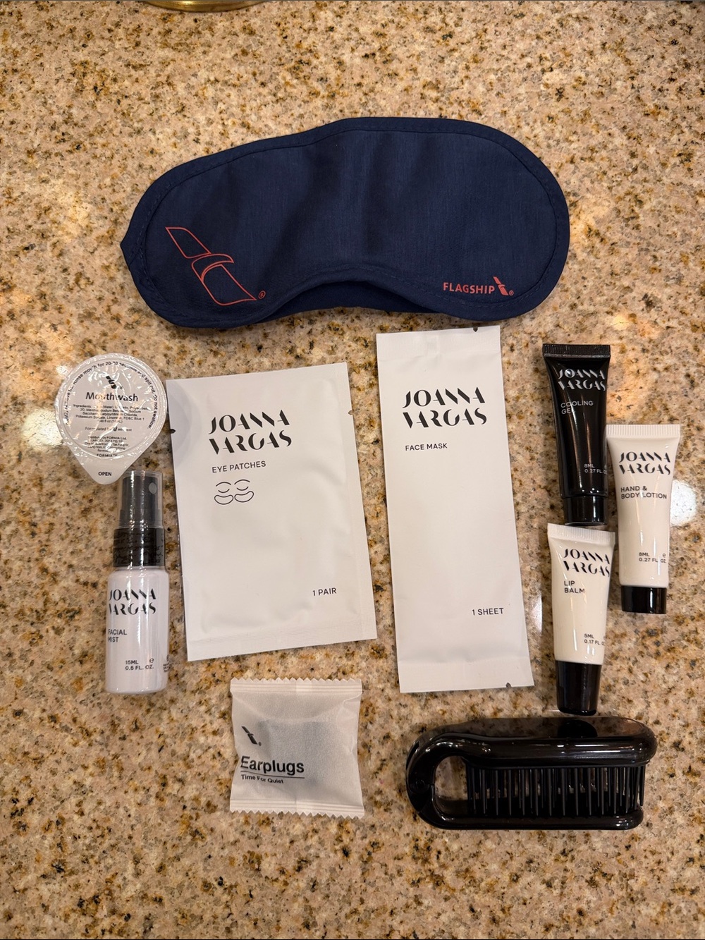 NEW💗JOANNA VARGAS FOR AMERICAN AIRLINES TRAVEL SIZED TOILETRIES AND ACCESSORIES